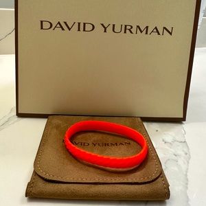 David Yurman 100% authentic rubber bracelet- orange- size medium- with dust bag
